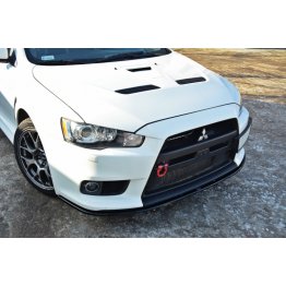 Накладка сплиттер на передний бампер на Mitsubishi Lancer X Evo